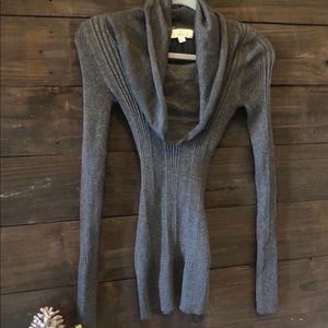 Pink Republic Ribbed Cowl Neck Top Charcoal Small